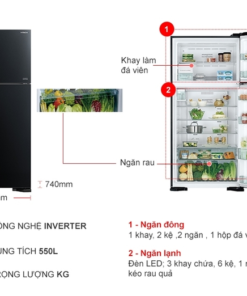 Tủ lạnh Hitachi Inverter 550 lít R-FG690PGV7X (GBK)