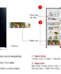 Tủ lạnh Hitachi Inverter 406 lít R-FVX510PGV9(GBK)