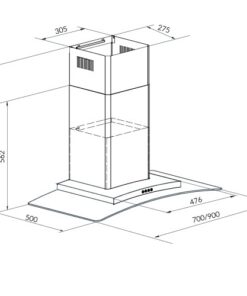 Máy hút mùi kính cong Eurosun EH-70AF81S