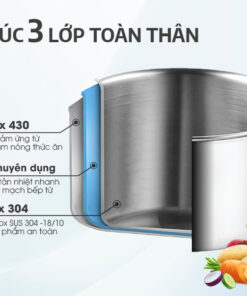 Bộ nồi 4 món 3 đáy Inox 304 Eurosun MC1801-Luxury