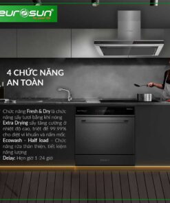 Máy rửa bát âm tủ 8 bộ Eurosun SMS58EU09BT