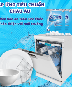 Muối viên làm mềm nước Sofish (loại 1.0kg) MRB-1.0kg chống vôi cặn dành cho máy rửa bát