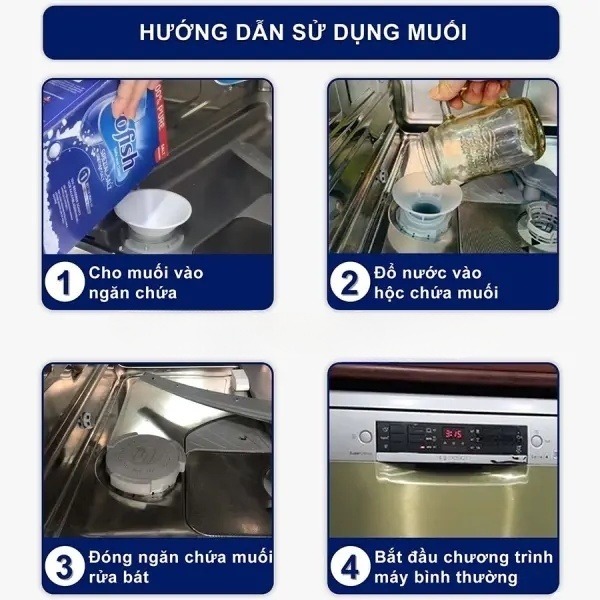 Muối rửa bát Sofish (hộp 1.6kg) MRB-1.6kg giúp làm mềm nước dành cho máy rửa bát