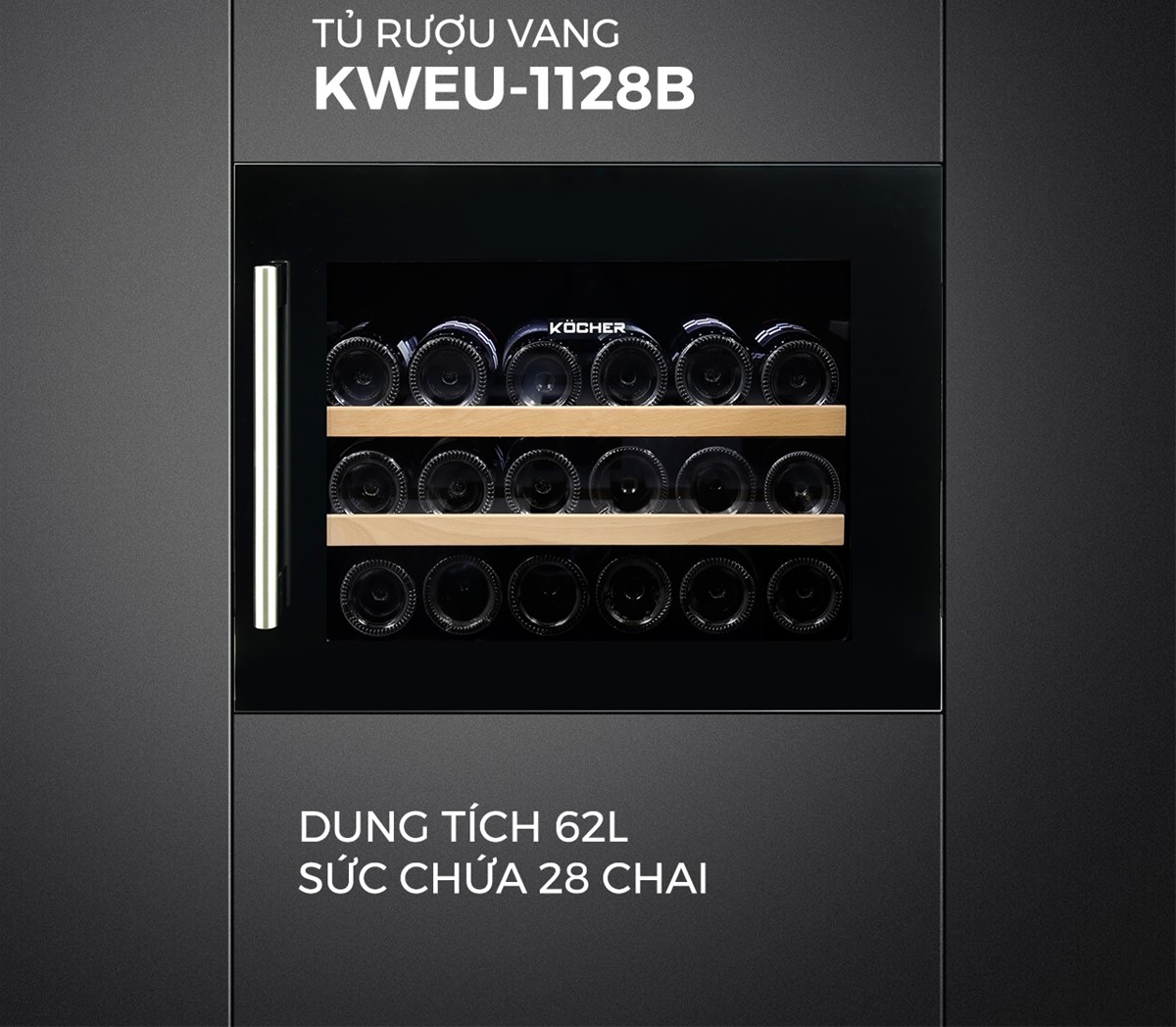 Tủ rượu vang Kocher 28 chai KWEU-1128B