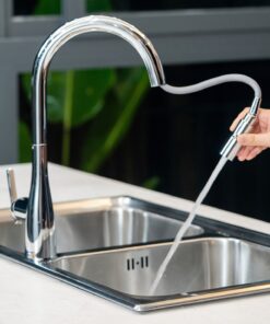 Vòi rửa bát dây rút Konox Curva Chrome