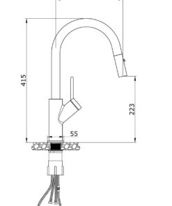 Vòi rửa bát dây rút Konox Ponte Black
