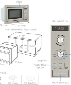 Lò vi sóng có nướng âm tủ Chef's EH-MW801S Lò vi sóng có nướng âm tủ Chef's EH-MW801S