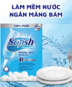 Muối viên làm mềm nước Sofish (loại 1.0kg) MRB-1.0kg chống vôi cặn dành cho máy rửa bát