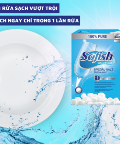 Muối viên làm mềm nước Sofish (loại 1.0kg) MRB-1.0kg chống vôi cặn dành cho máy rửa bát