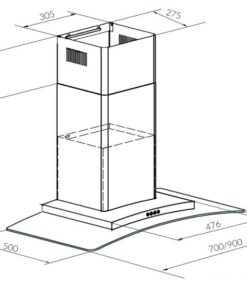 Máy hút mùi kính cong Eurosun EH-90AF81S