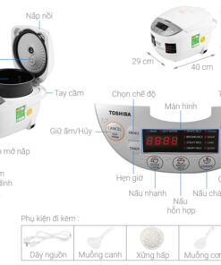 Nồi cơm điện tử Toshiba 1,8L RC-18DH2PV(W)