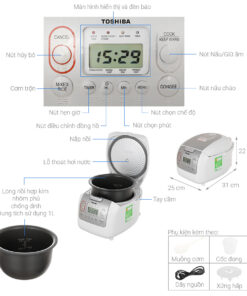 Nồi cơm điện tử Toshiba 1 lít RC-10NMFVN(WT)