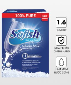 Muối rửa bát Sofish (hộp 1.6kg) MRB-1.6kg giúp làm mềm nước dành cho máy rửa bát