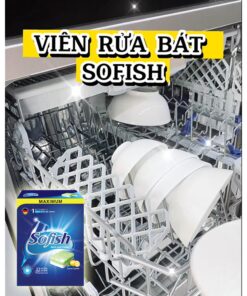 Viên rửa bát Sofish (hộp 100 viên) dùng cho máy rửa bát, không mùi, loại bỏ vết bẩn triệt để