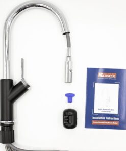 Vòi rửa bát dây rút Konox Ponte Black