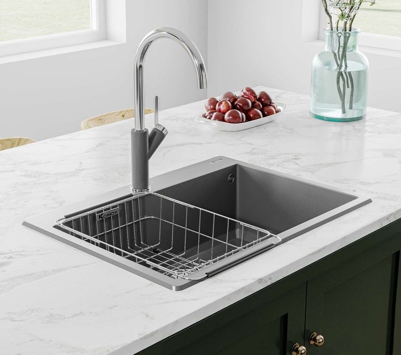 Chậu rửa bát Konox Granite Sink Ruvita 680 Grey Chậu rửa bát Konox Granite Sink Ruvita 680 Grey