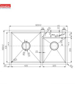 Chậu rửa bát Konox Overmount Sink KN8248DO Chậu rửa bát Konox Overmount Sink KN8248DO