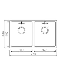 Chậu rửa bát Konox Undermount Sink Cube 7544DU