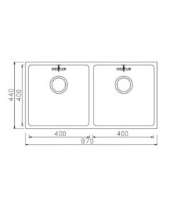 Chậu rửa bát Konox Undermount Sink Cube 8744DU