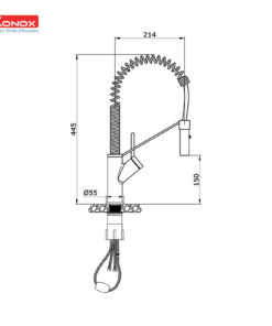 Vòi rửa bát dây rút Konox Gusta Vòi rửa bát dây rút Konox Gusta