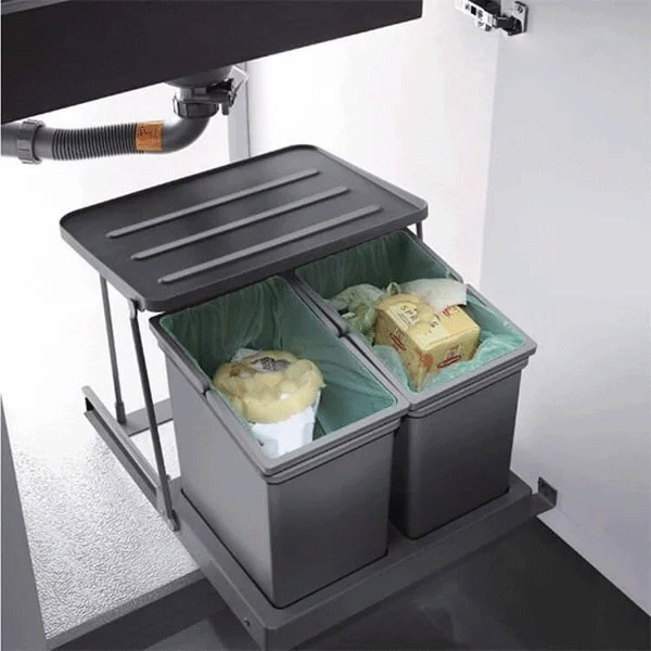 Thùng đựng rác 2 khoang gắn cánh Euronox EU.DV2