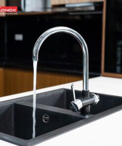 Vòi rửa bát ba đường nước Konox Trim-Water Black