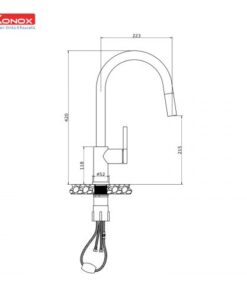 Vòi rửa bát dây rút Konox ALTO BLACK