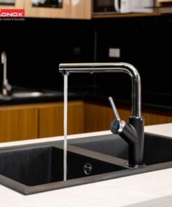 Vòi rửa bát rút dây Konox Artan Black