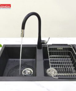 Vòi rửa bát rút dây Konox Curva Black
