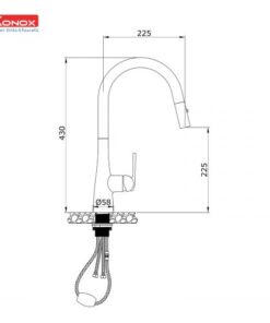 Vòi rửa bát rút dây Konox Curva Black