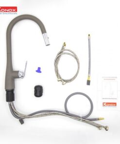 Vòi rửa bát rút dây Konox Curva Grey