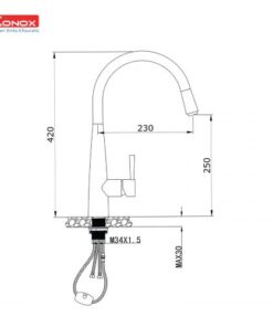 Vòi rửa bát dây rút Konox KN1901B