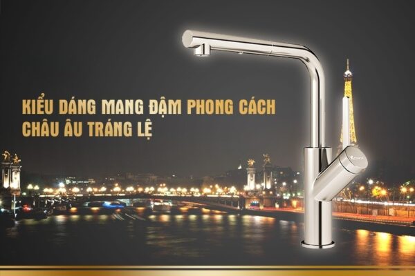 Vòi rửa bát dây rút Konox Artan Nickel