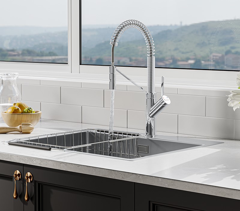 Vòi rửa bát dây rút Konox Gusta Vòi rửa bát dây rút Konox Gusta