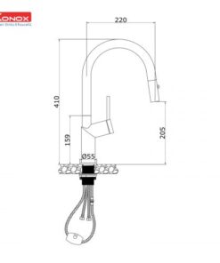 Vòi rửa bát dây rút Konox Neva