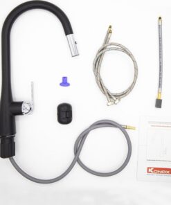 Vòi rửa bát rút dây Konox Curva Black Vòi rửa bát rút dây Konox Curva Black