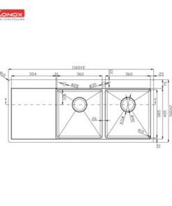 Chậu rửa bát Konox Workstation Sink – Topmount Sink KN11650TD – Bàn trái