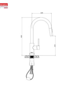 Vòi rửa bát dây rút Konox Reno