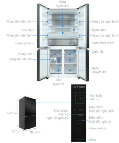 Tủ lạnh 4 cánh Beko Inverter 553 lít Multi Door GNO51651GBVN Tủ lạnh 4 cánh Beko Inverter 553 lít Multi Door GNO51651GBVN