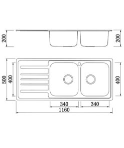 Chậu rửa bát Konox KS11650 1D – Bàn Trái