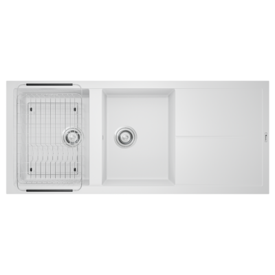 Chậu rửa bát Konox Granite Sink Livello Smart 1160 White Silver