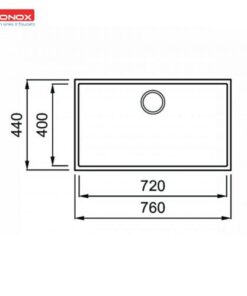 Chậu rửa bát Konox Granite Sink Naros 760S Black