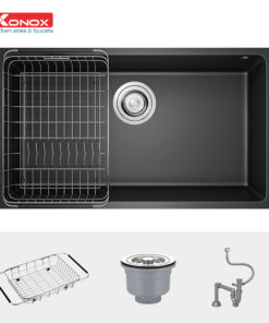 Chậu rửa bát Konox Granite Sink Naros 760S Black