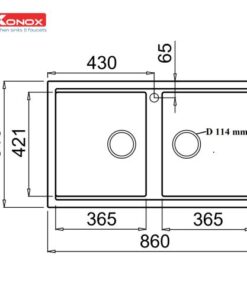Chậu rửa bát Konox Granite Sink Phoenix 860 – Grey