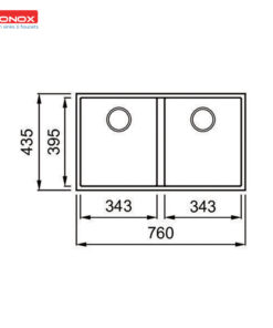 Chậu rửa bát Konox Granite Sink Veloci 760D Grey