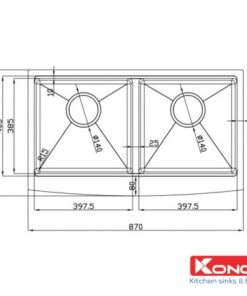 Chậu rửa bát Konox Workstation Sink – Apron Sink KN8751DA Curve