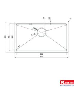 Chậu rửa bát Konox KN8046SU(full phụ kiện)