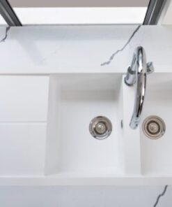 Chậu rửa bát Konox Granite Sink Livello Smart 1160 – White Silver