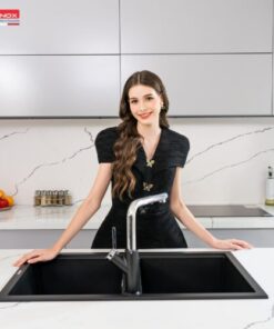 Chậu rửa bát Konox Granite Sink Phoenix Smart 860 – Black