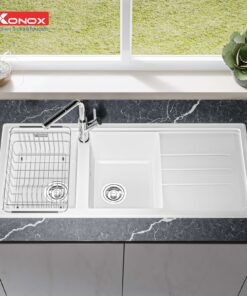 Chậu rửa bát Konox Granite Sink Phoenix 1160 White Silver
